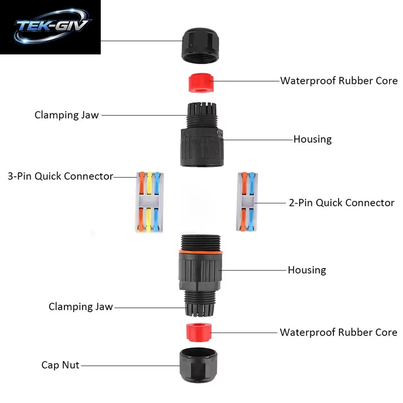 Neue 2/1PC IP68 Wasserdichte Joint Draht Schnell Verbindung Stecker 2/3 Pin Solder Weniger LED Lampe Verdrahtung Im Freien Regendicht Terminal