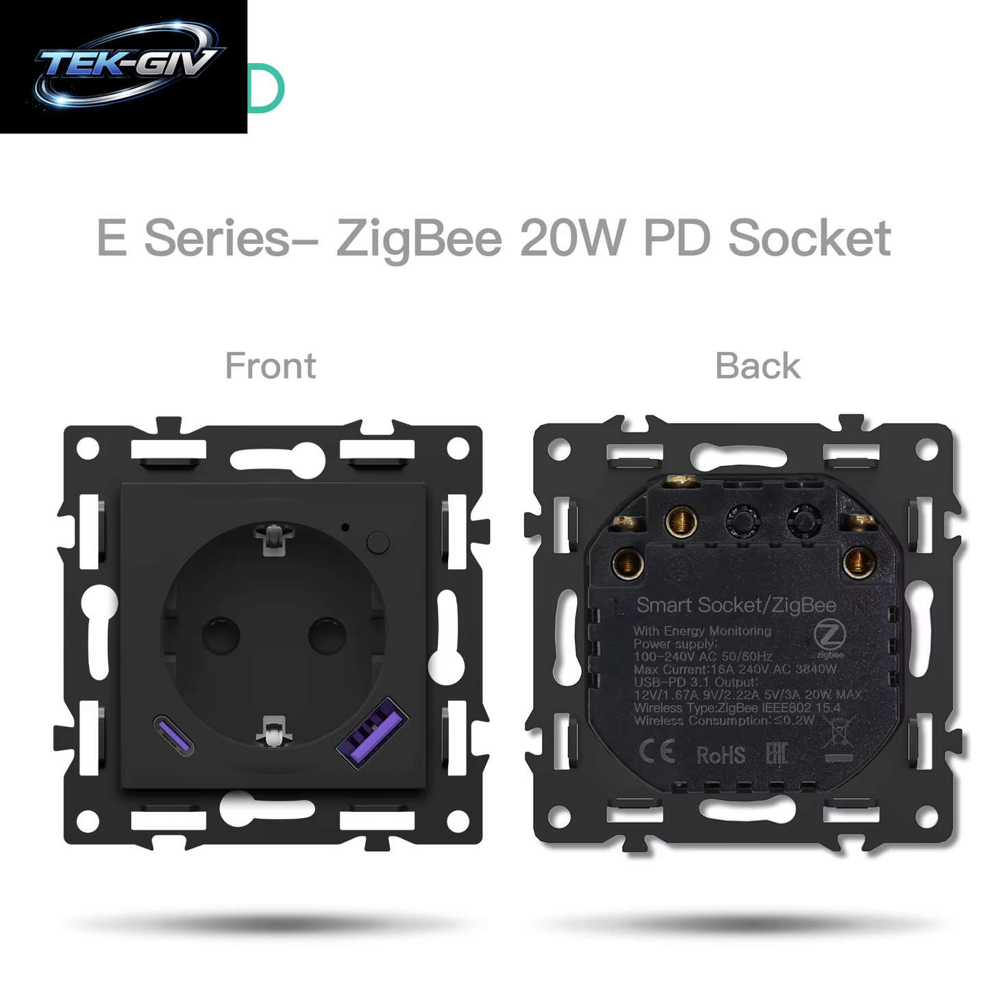 BSEED Zigbee Mechanische Licht/Rollos/Dimmer Tuya Smart Switches EU/FR Steckdose Module Matte Kunststoff Rahmen DIY Teile