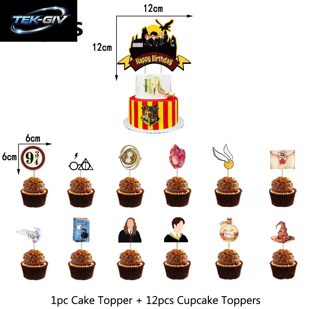 Harry Potter Ballon Hogwarts Hintergrund Eule Schule Happy Birthday Banner Party Dekoration Tortendekoration Einweg-Tischgeschirr