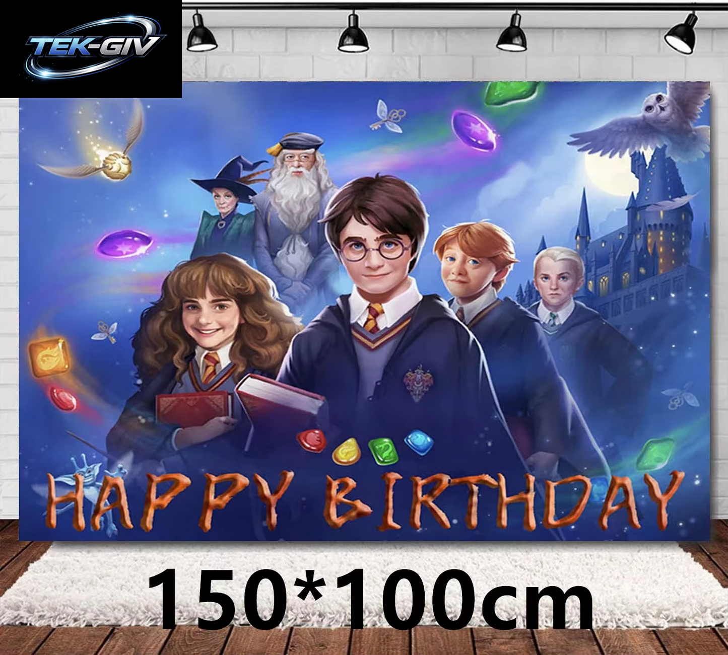 Harry Potter Ballon Hogwarts Hintergrund Eule Schule Happy Birthday Banner Party Dekoration Tortendekoration Einweg-Tischgeschirr