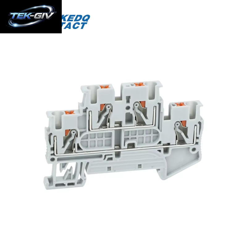 10 Stück PTTB 2,5 Push-In Doppelstufe Din-Schienenklemmenblock 2 Schicht 2,5 Mm2 Stecker Elektrokabelanschluss PTTB2.5