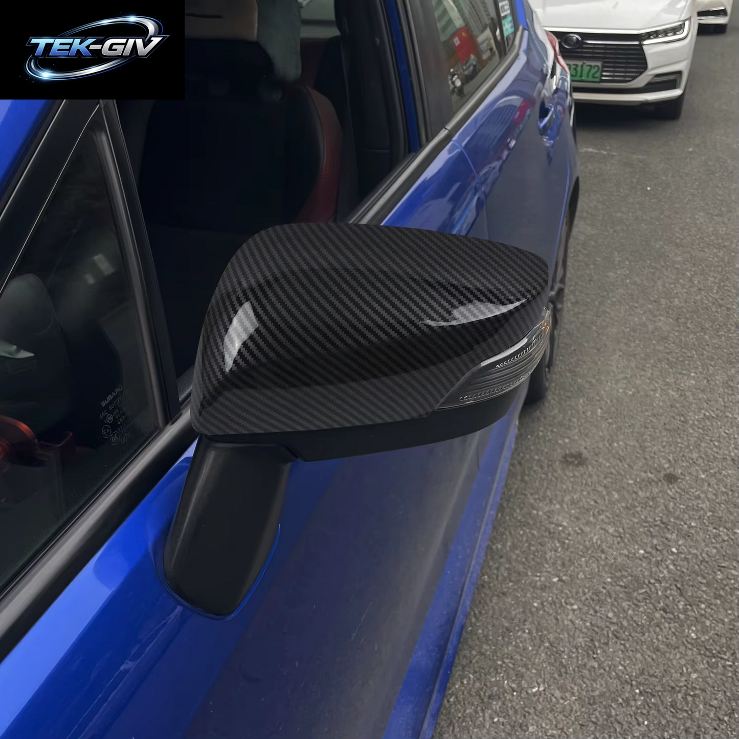 Für Subaru WRX STI 2015-2021 Auto Review Seite Spiegel Kappe Abdeckung Dekor Trim ABS Carbon Schwarz Zubehör 2 Stücke (Nur Fit STI Version