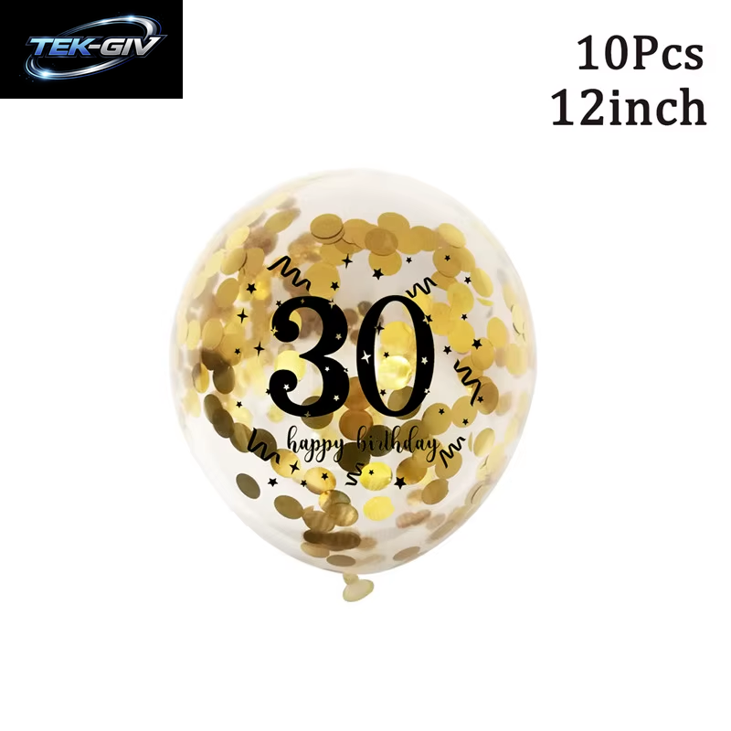 Schwarzgold 30 40 50 60 Jahre Geburtstag Latexballons Erwachsene Männer Frauen Alles Gute Zum Geburtstag Party Dekor Hochzeit 30. Jahrestag Zubehör