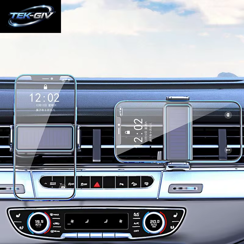 Auto Elektro-Telefon Halter Auto-Klemm Halterung Solar Betriebener Clip Mit Geräuschlosem Motor Armaturen Brett Entlüftung Kompatible Windschutz Scheibe