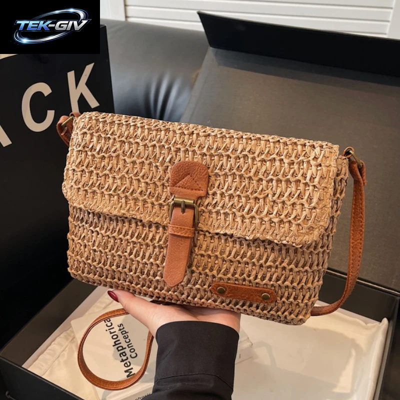 Neue Modische Stroh-Damentasche, Trendige Urlaubs-Casual-Schulter-Crossbody-Tasche, Vielseitige, Stilvolle Stroh-Damentasche Für Damen