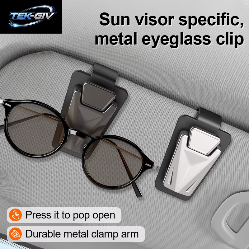 Drücken Sie -Typ Auto Brille Clip Metall Rahmen Auto Sonnenblende Brillen Halter Fall Auto Innen Sonnenbrille Lagerung Clip Organizer
