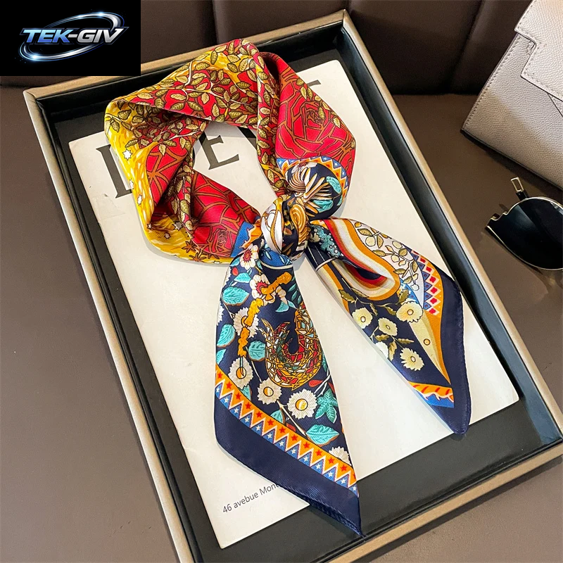 60 Farben Luxus-Schal Für Damen 70*70Cm Seidengefühl Quadratisches Haartuch Foulard Satin-Schal Großformatiges Kopftuch Hijab Taschentuch