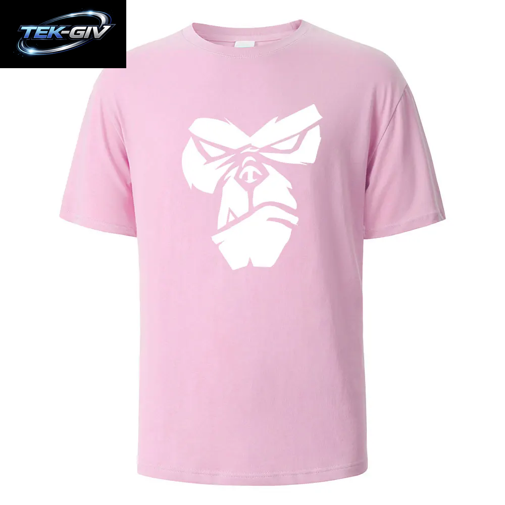 Gorilla Face Lustiges Print-T-Shirt, Sommer-T-Shirts Für Männer Und Frauen, 100 % Baumwolle, O-Ausschnitt, Übergröße, Lässig, Kurzärmelig, Streetwear, Basic-Top