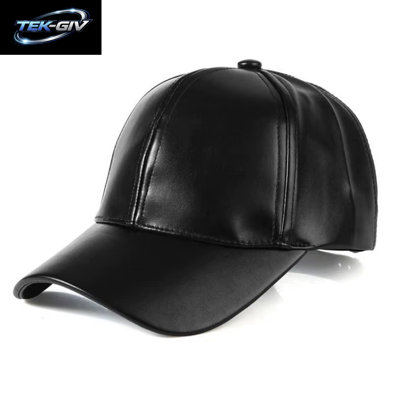 1PC Unisex Solide Männer Frauen Baseball Kappe PU Leder HIP HOP Snapback Caps Hüte Für Männer Baseball Caps Schwarz Einstellbare Hut