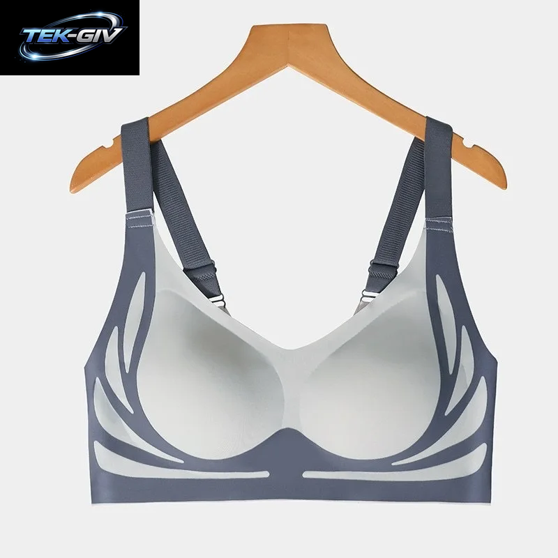 Leistungsstarker, Nahtloser Push-Up-Bh Für Damen, Gerafft, Kabelloser BH, Weich, Vollständige Abdeckung, Unterstützung, Verstellbare Unterwäsche, Anti-Durchhänger-Bh