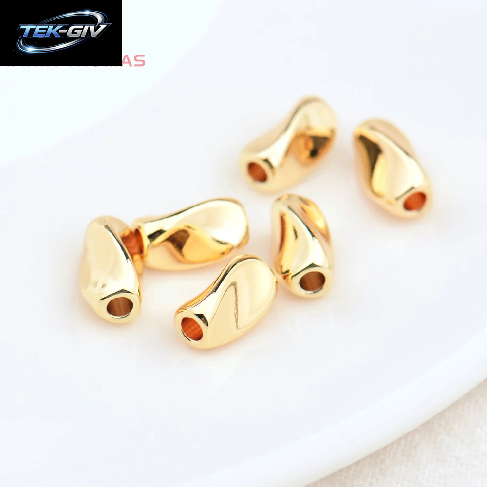 (4467)20PCS 4,5X8Mm Loch 1,5 MM 24K Gold Farbe Messing Spacer Perlen Armband Perlen Hohe Qualität Diy Schmuck Zubehör