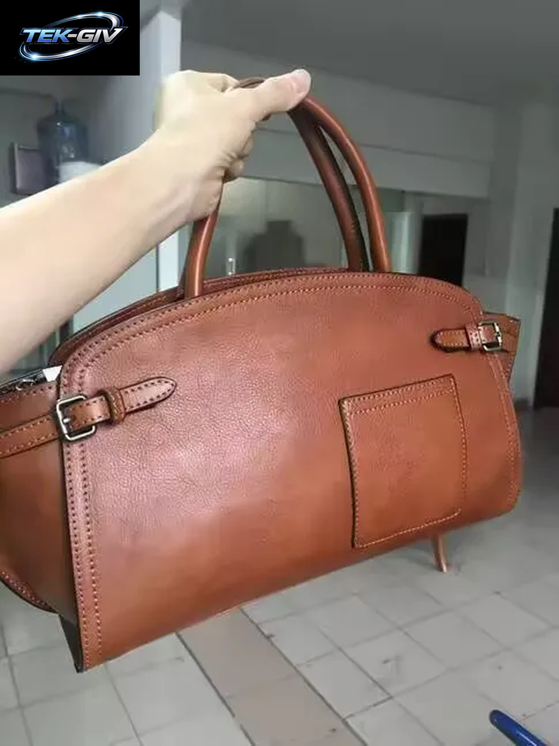 Hochwertige Leder-Bowlingtasche Im Nischendesign, Bowling-Handtasche