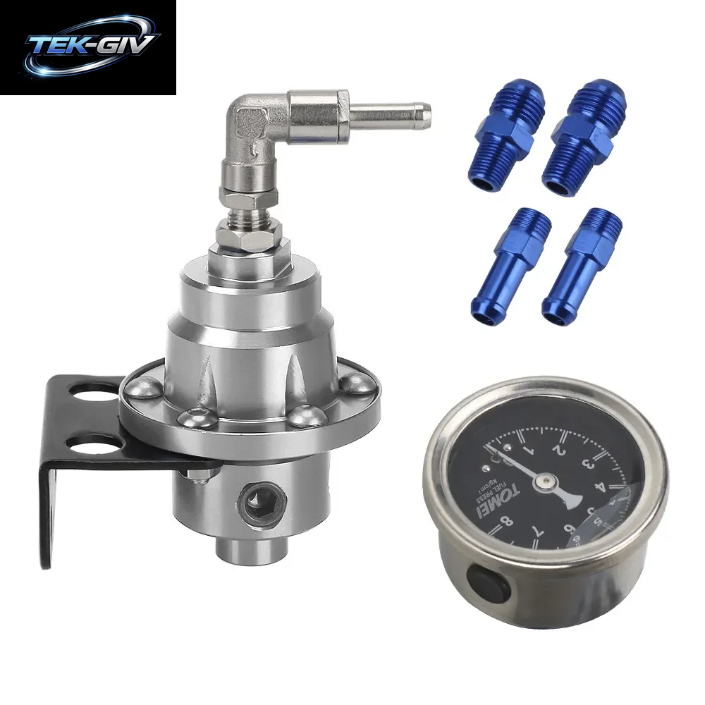 Einstellbarer Kraftstoff Druckregler Mit Manometer-Kit 7 Farben Aluminium-Fahrzeug-Nachfüll Kraftstoff Lader