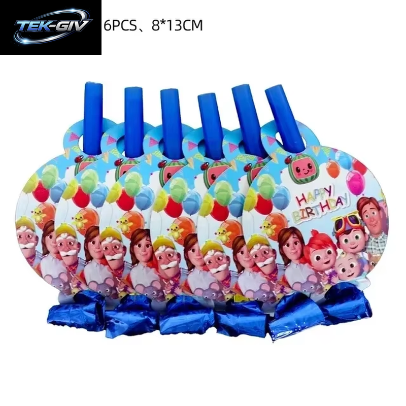 Cocomelon Ballon JJ Melone Wassermelone Spielzeug Alles Gute Zum Geburtstag Banner Party Dekoration Hintergrund Kuchen Topper JOJO Einweggeschirr
