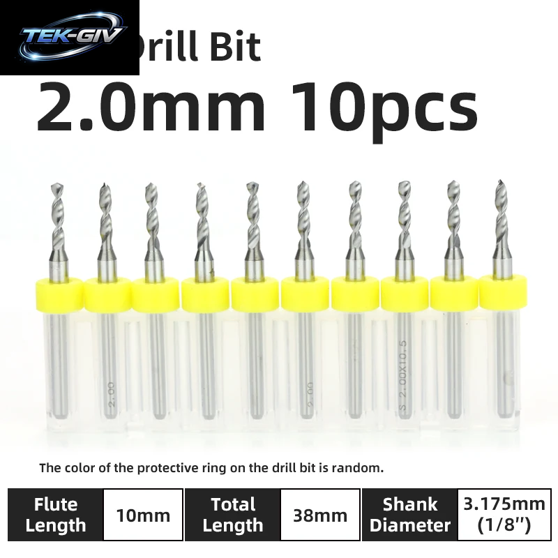 TOOLEYE 10-Teiliges Pcb-Bohrer-Set, Mikrobohrer, Leiterplatte, 1/8 Zoll Schaft, Mini-Cnc-Bohrer, 0,1–3,175 Mm Bohrwerkzeuge