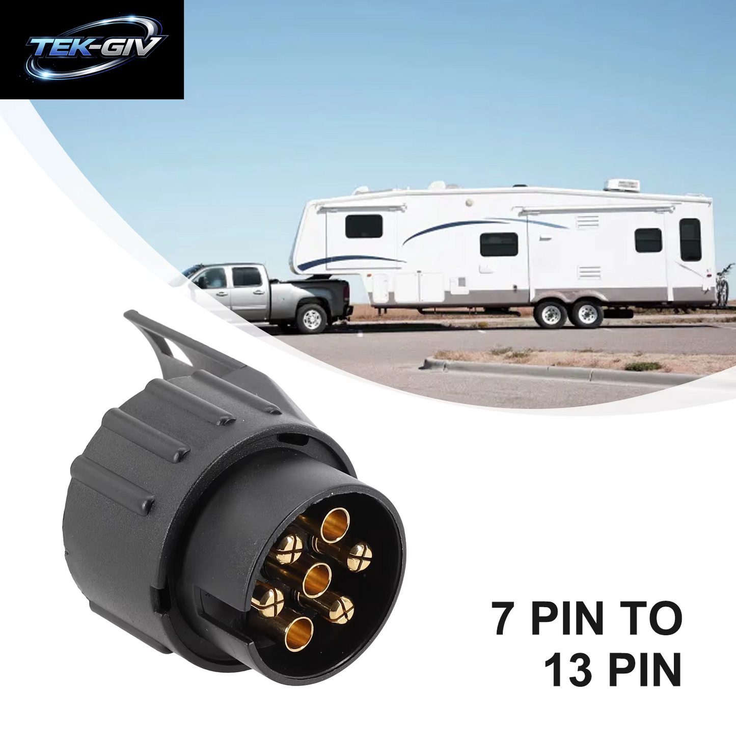 1 Stück 7 Bis 13 Pin Stecker Kunststoff Adapter Anhänger Stecker Anhängerkupplung Anhängerkupplung Auto LKW Wohnwagen Zubehör Stecker Buchse Adapter