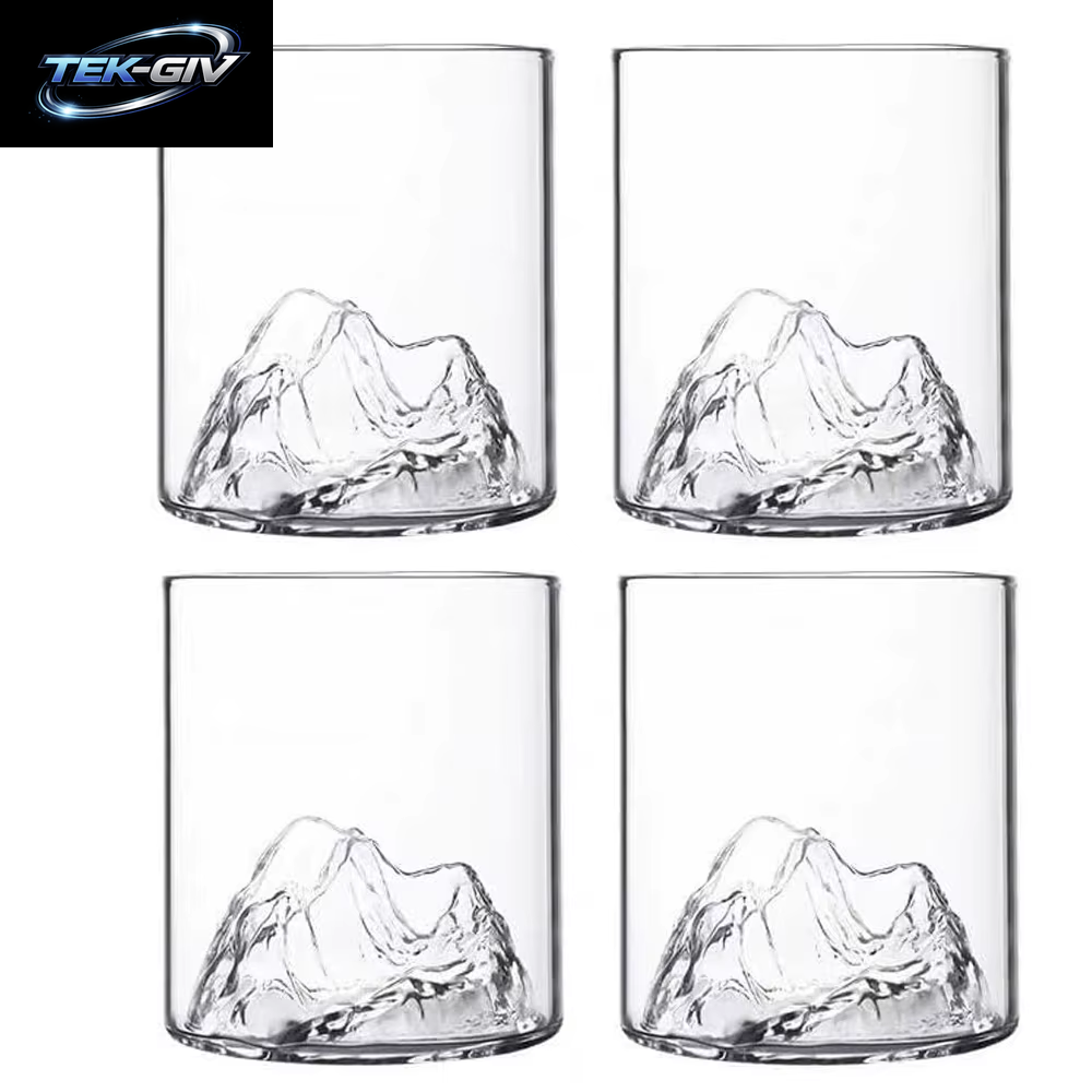 5 Unzen 3D Guanshan Whisky-Gläser-Set Transparentes Kristallglas Geeignet Für Whisky Cognac Cocktail Eiswein