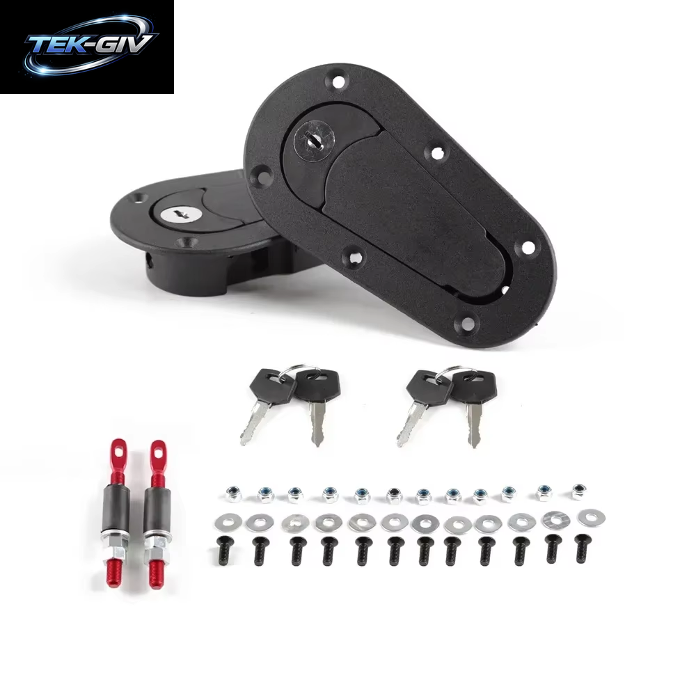 Universal Racing Car Unterputz Schnellspanner Fronthaube Motorhaubenverriegelungsstift Mit / Ohne Schlüsselverriegelungssatz, Schwarz / Carbon