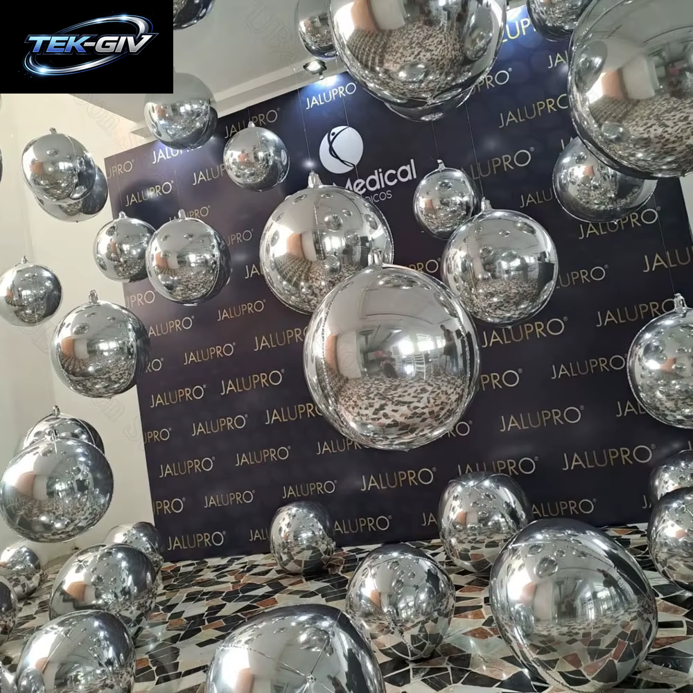 10 Stück Silberne 4D-Rundballons 10 18 22 32 Zoll Große Metallische Silberfolienballons Für Geburtstag, Hochzeit, Silberne Partydekorationen