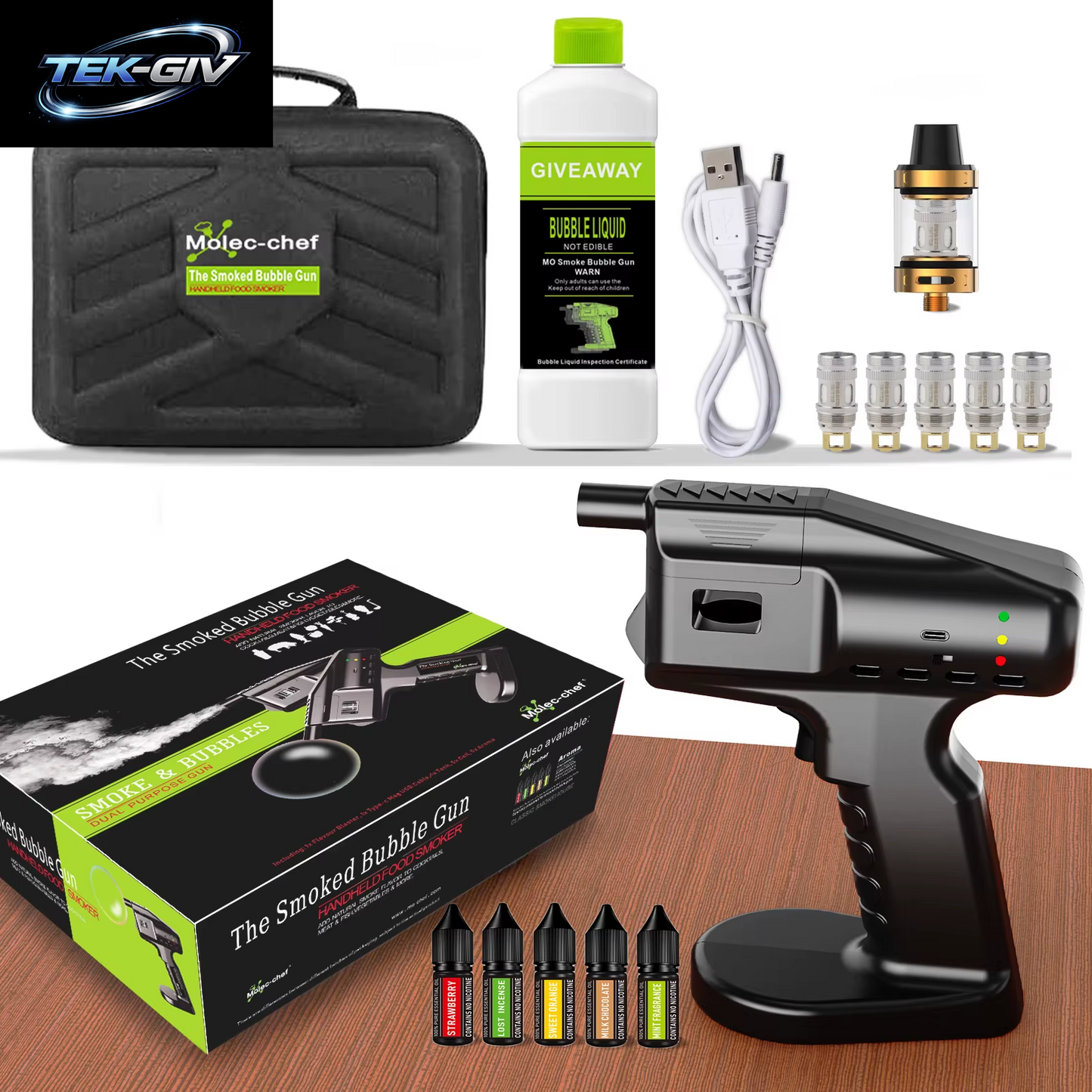 Smoking Flavour Blaster Cocktail Smoker Bubble Gun Barman Barkeeper Kit Smok Food Accessories Home Brewing & Wine Making Barware