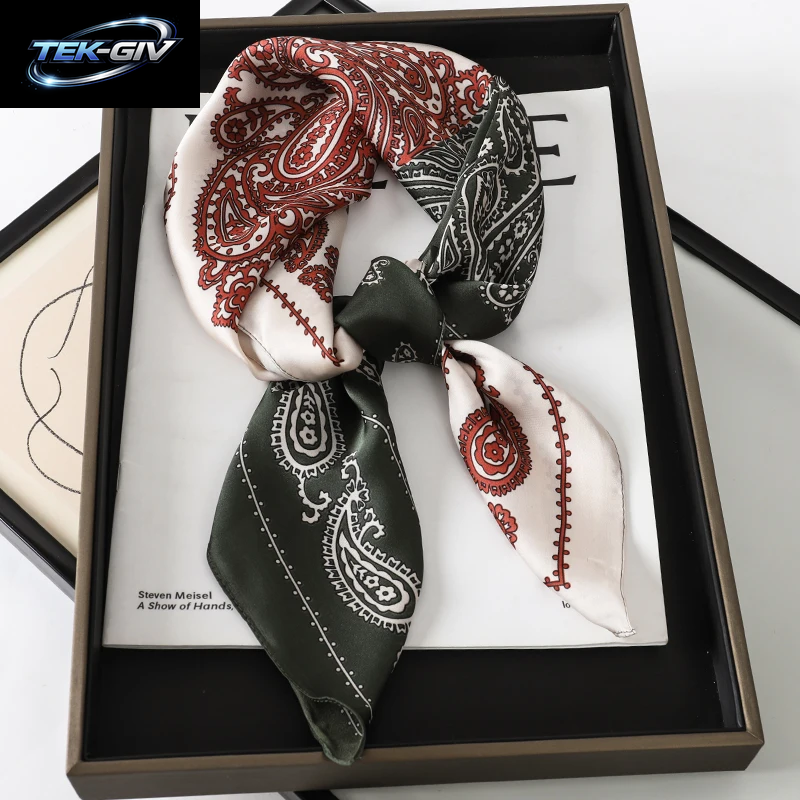 60 Farben Luxus-Schal Für Damen 70*70Cm Seidengefühl Quadratisches Haartuch Foulard Satin-Schal Großformatiges Kopftuch Hijab Taschentuch