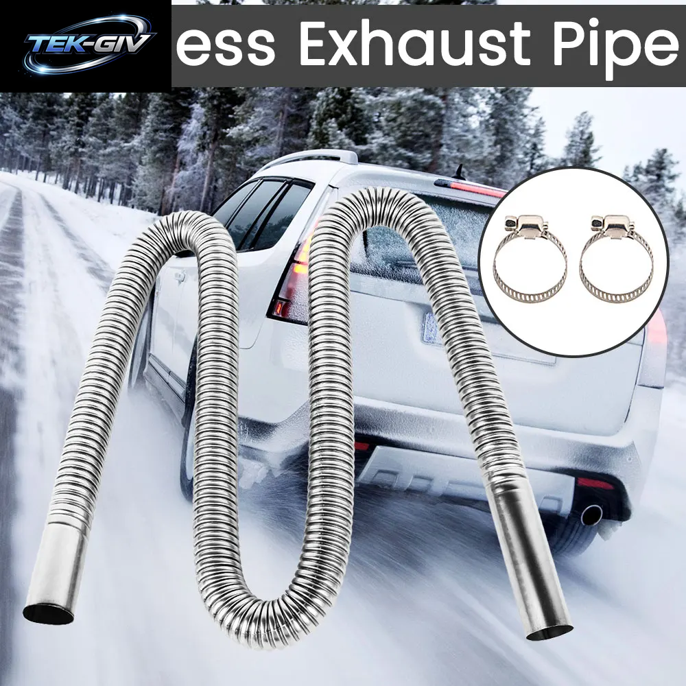 120/150/200CM Air Diesel Standheizung Edelstahl Auspuffrohr Rohr Stahl Flexibel Für Gas Vent Schlauch Auto Lkw VAN