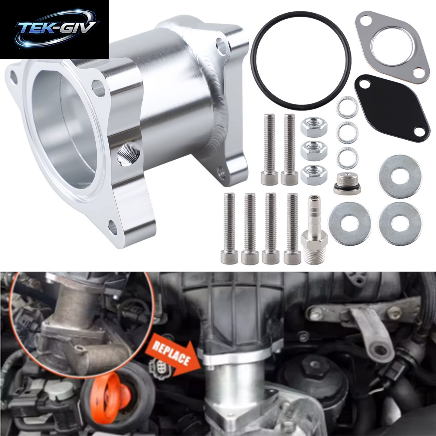 Adapter-Kühler- Und Thermostat-Bungs-Entfernungssatz Für VW Golf Mk5 2.0Tdi Und Skoda 2.0Tdi Silber