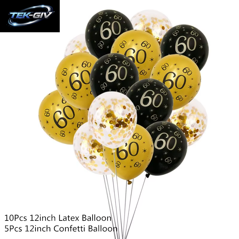 Schwarzgold 30 40 50 60 Jahre Geburtstag Latexballons Erwachsene Männer Frauen Alles Gute Zum Geburtstag Party Dekor Hochzeit 30. Jahrestag Zubehör