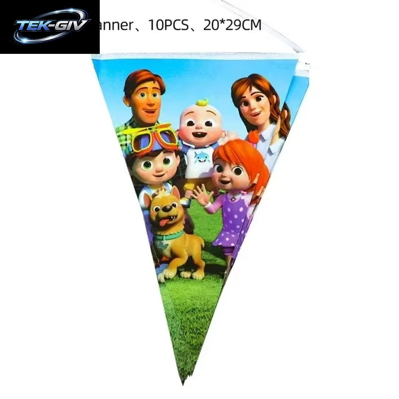 Cocomelon Ballon JJ Melone Wassermelone Spielzeug Alles Gute Zum Geburtstag Banner Party Dekoration Hintergrund Kuchen Topper JOJO Einweggeschirr