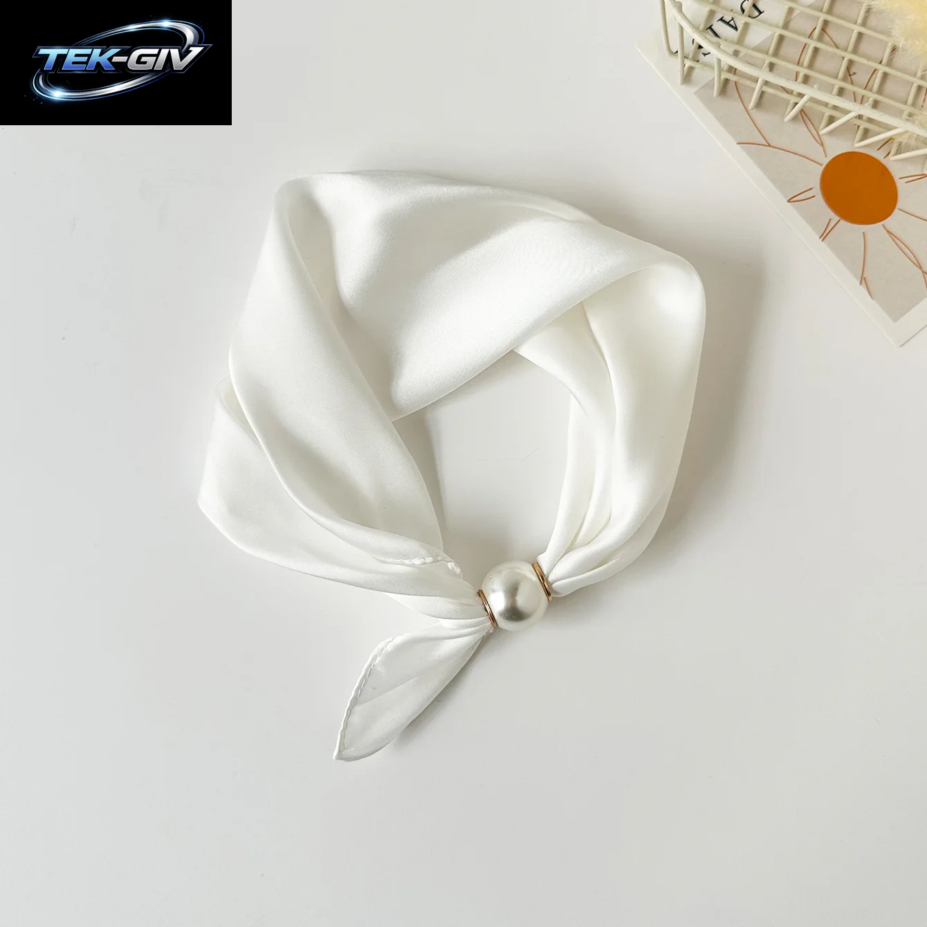 Schal-Kette Aus Seide Mit Magnetischem Anhänger, Dünner Perlen-Halstuch-Verschluss, Haarband, Schleifenband, Foulards Für Damen, Luxusmarken