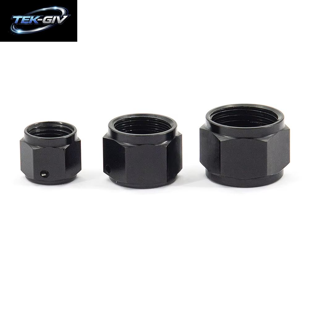 Schwarz AN6 AN8 AN10 Adapter Weibliche Flare End Kappe Stecker Rohr Mutter Sechskant Kopf Port Blindstopfen Kappe Schloss Schlauch Anschluss Fitting