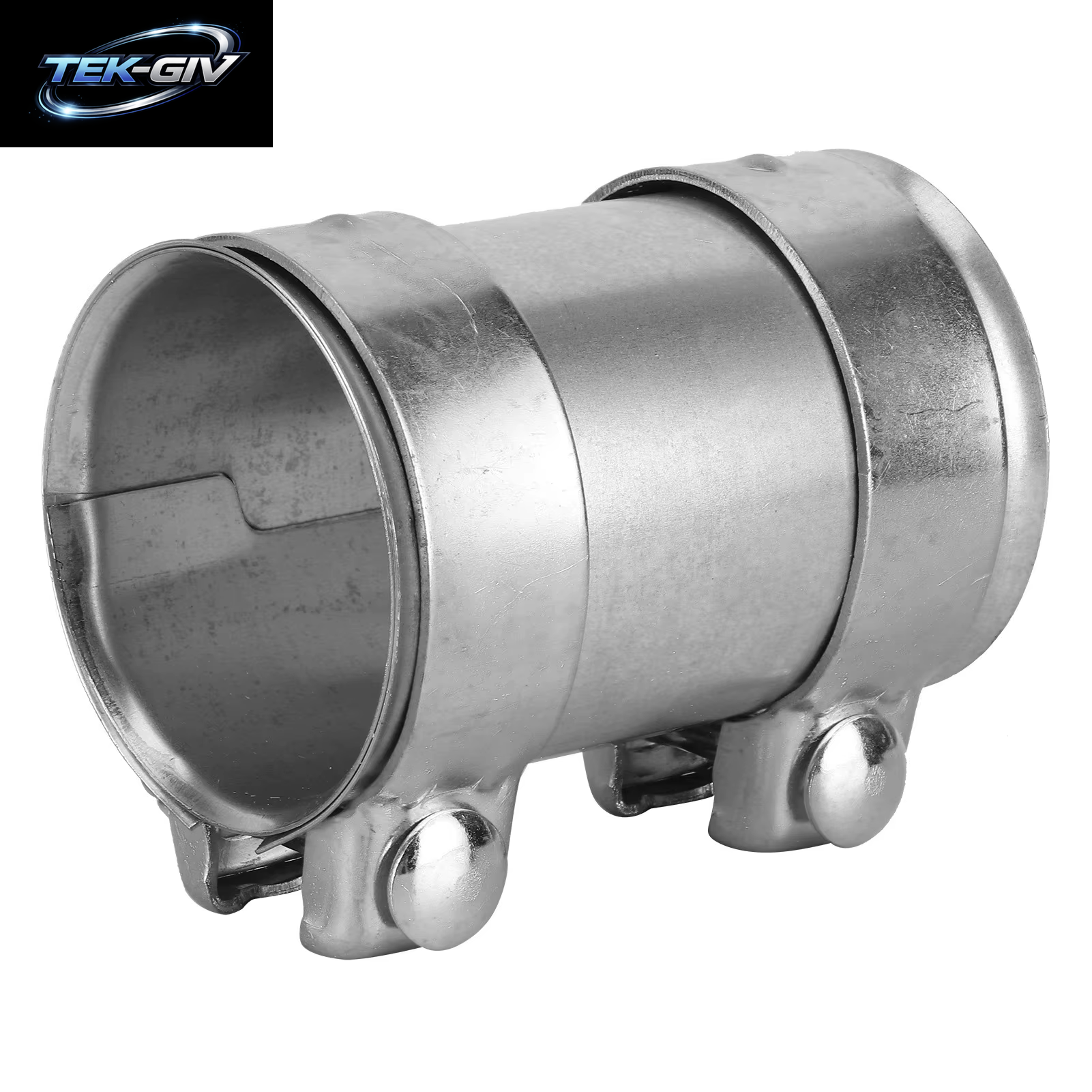 3In 76Mm Auspuffrohr Verbinder Doppel Klemm Verbinder Verzinkte Stahl Hülse Universal Rohr Ersatzteile Auspuff Band Kupplung
