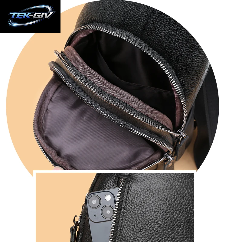 100% Echtes Leder Männer Brust Tasche Männlichen Schulter Tasche Messenger Tasche Lässige Umhängetasche Mode Männer Reinheit Handtasche