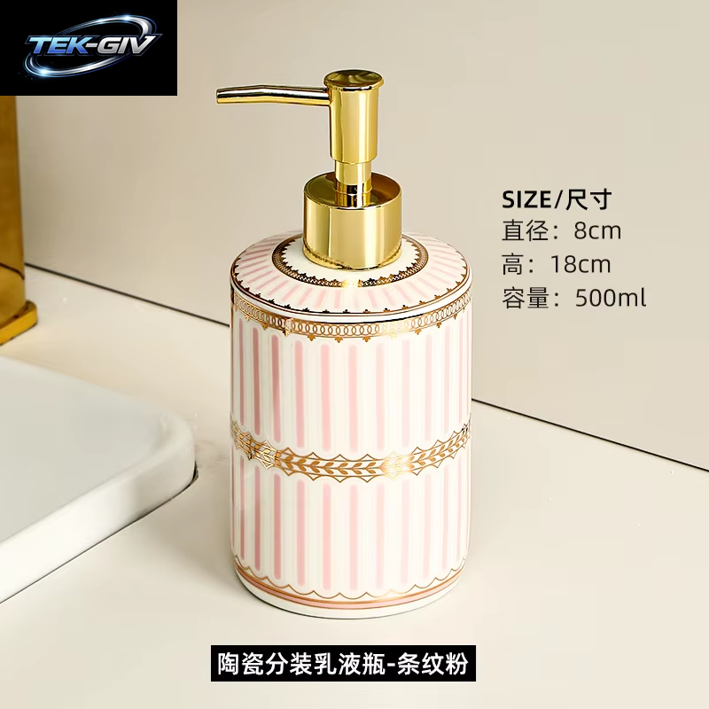 Keramik Vergoldete Lotion Flasche Badezimmer Liefert Shampoo Dusch Gel Separat Abgefüllt Hotel Presse Flasche Seifensp Ender