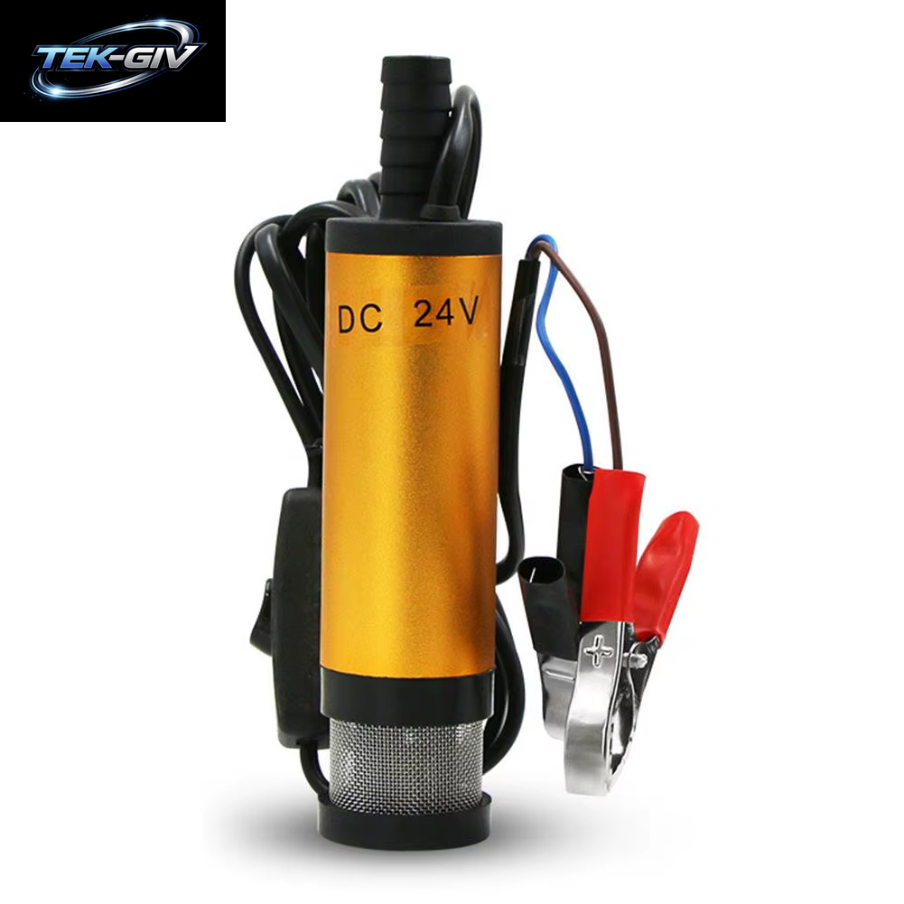 Tragbare 12/24V Kraftstoff Transfer Pumpe Diesel Öl Wasser Tauch Elektrische Motor Für Auto Camping Angeln Fleck Stahl Shell