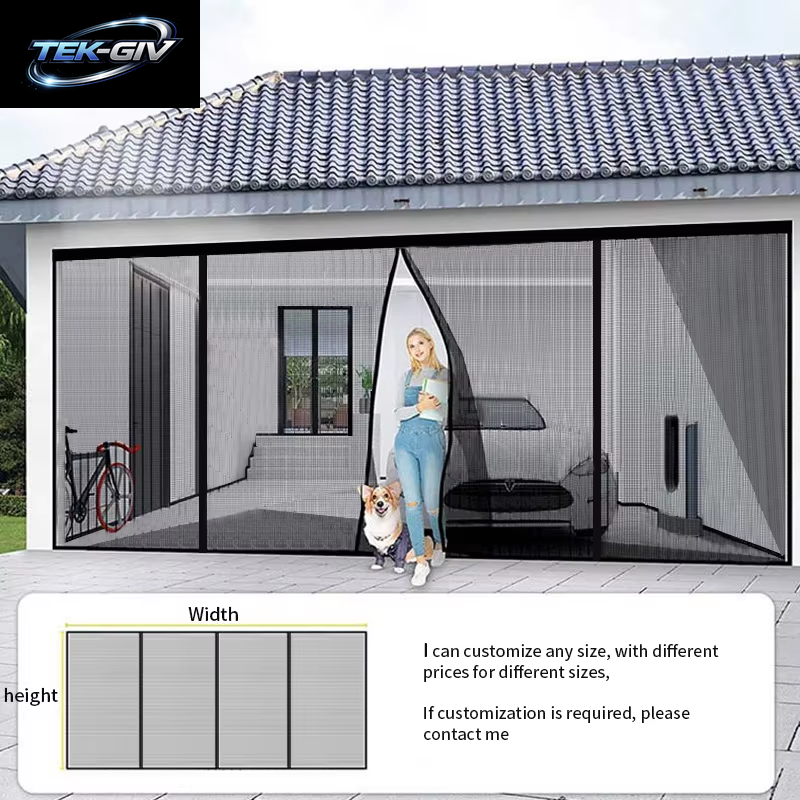 Magnetisches Türgitter-Moskitonetz, Individuelle Größe, Sommer-Anti-Insekten-Mesh, Automatischer Schließvorhang, Garagentorvorhang, Große Größe