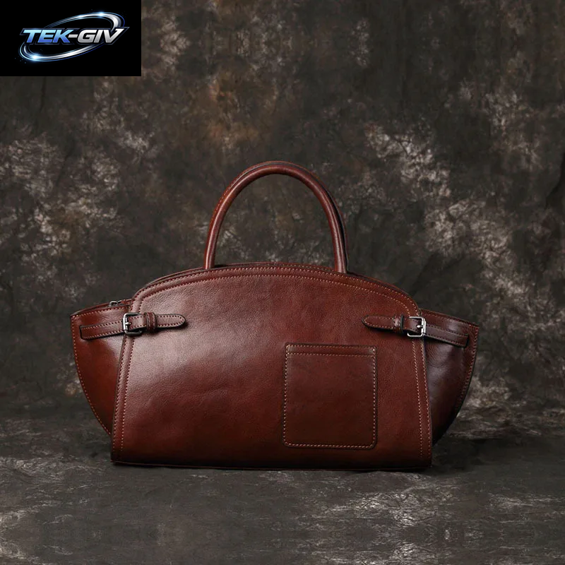 Hochwertige Leder-Bowlingtasche Im Nischendesign, Bowling-Handtasche
