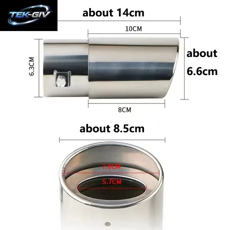Universal Auspuff Spitze 63Mm Auto Auspuff Outlet Edelstahl Auto Schwanz Hals Auspuffrohr Dekoration Änderung Zubehör Für Auto