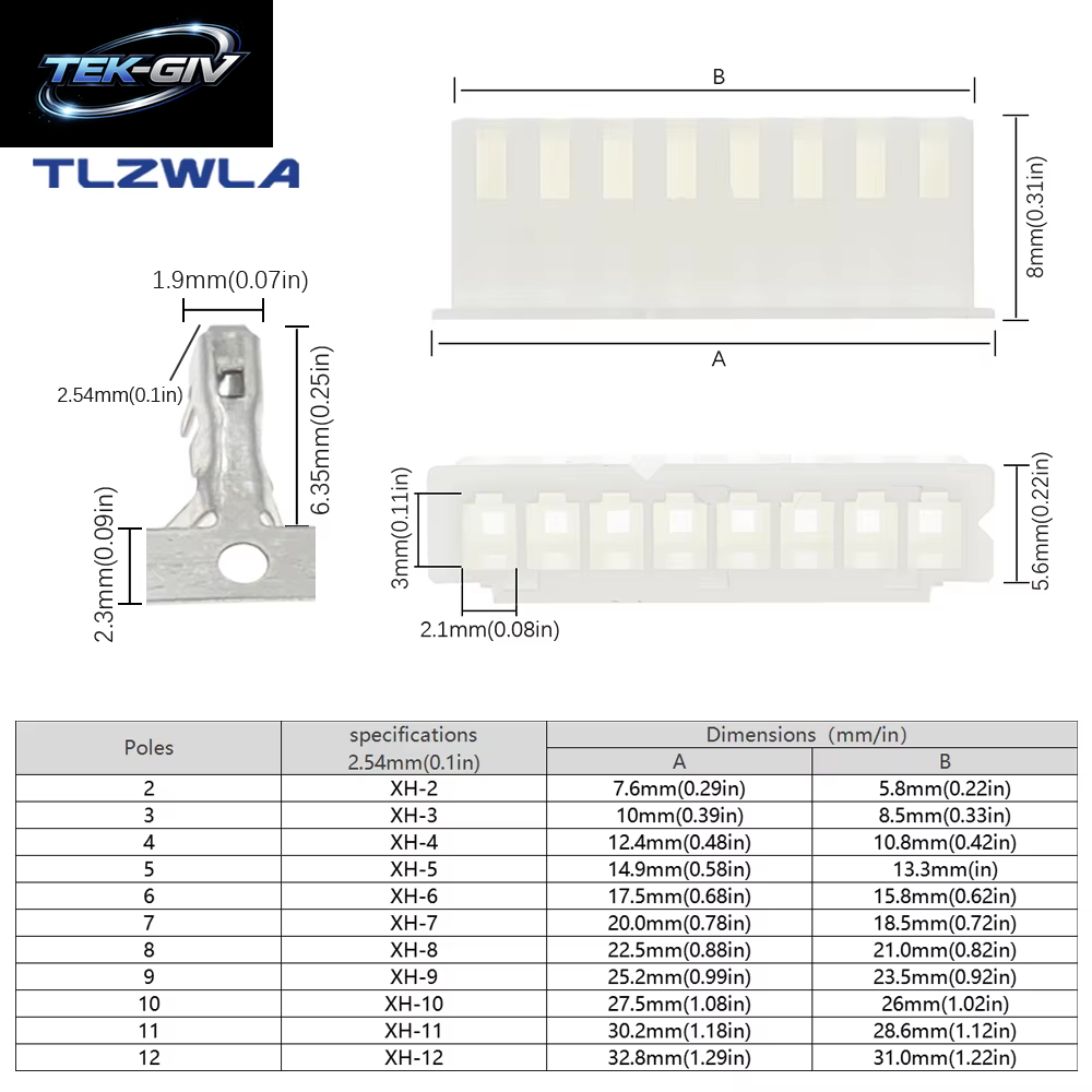 100 Stücke JST XH2.54 2/3/4/5 Pin Terminals Kunststoff Shell Stecker + Buchse Draht Stecker XH 2,54 2P 3P 4P 5P-14P