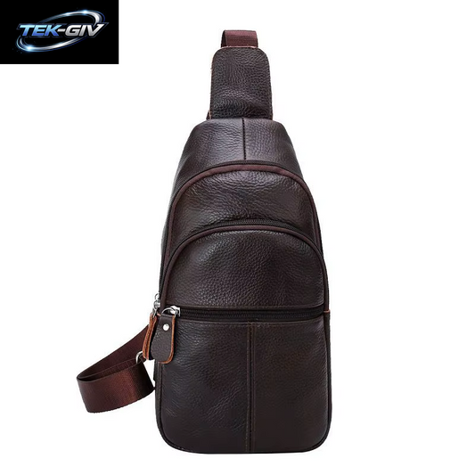 Brusttasche Aus Echtem Leder Für Herren, Große Umhängetasche Aus Rindsleder, Business-Pendler-Umhängetasche Für Herren, Handy-Aufbewahrungstasche
