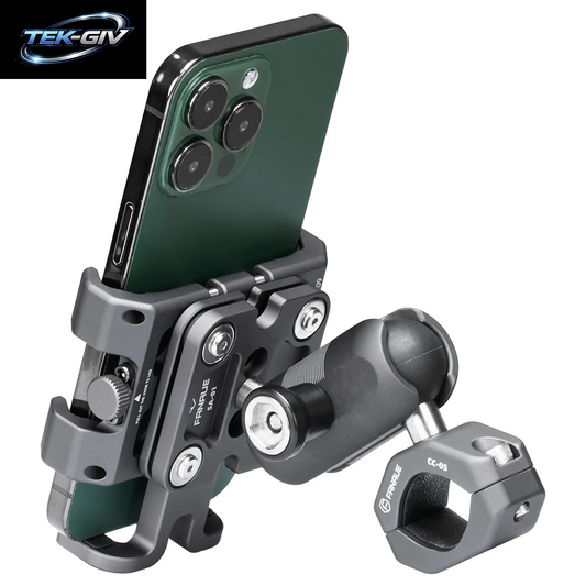 FANAUE Motorrad Fahrrad Handyhalter Halterung Aluminiumlegierung Mit Vibrationsdämpfer ATV/UTV Fahrrad Roller Lenker GPS Clip