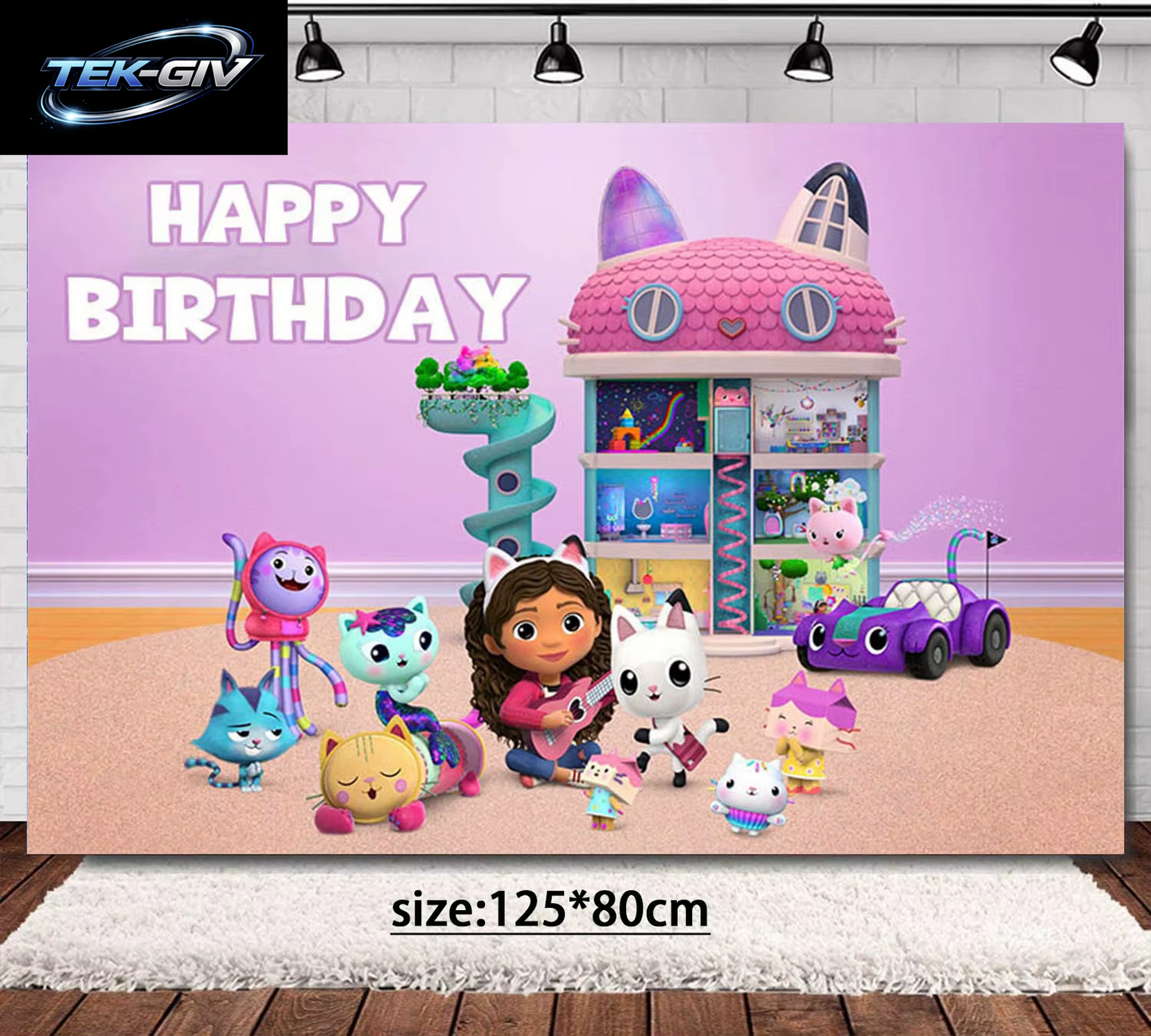 Neue Rosa Gabby Puppenhaus Geburtstag Party Dekorationen Luftballons Tassen Teller Servietten Hintergrund Geschirr Mädchen Baby Dusche Liefert