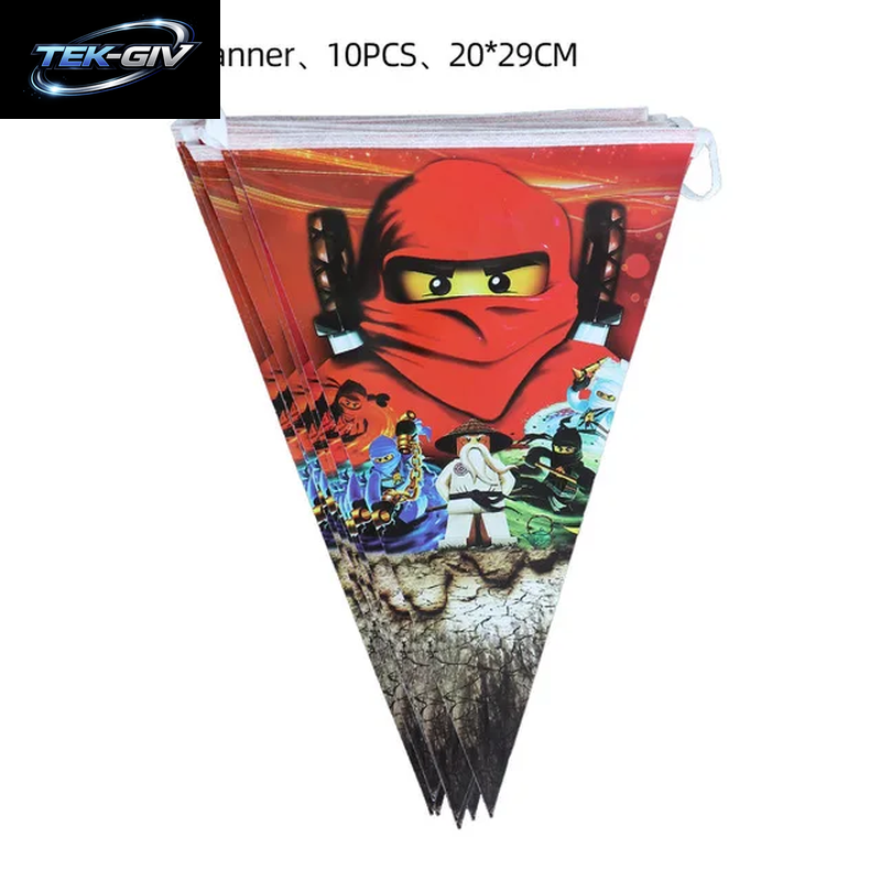 Ninjaed Go Thema Luftballons Geburtstag Party Dekoration Lieferungen Baby Dusche Legoed Latex Ballon Hintergrund Banner Kuchen Topper Jungen