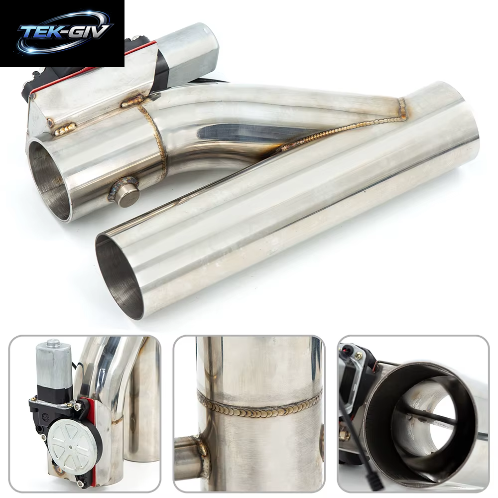 2 2,25 2,5 2,75 3 Zoll SS304 Heade Y-Rohrausschnitt Elektrischer Auspuffausschnitt Catback down Pipe Auspuff-Bypassventil-Fernbedienungstaste
