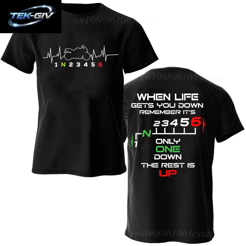 Sommer Mode Männer T Shirt Kleidung 1N23456 Motorrad Getriebe Biker Herzschlag Grafik T Shirt Casual Übergroßen Männer T-Shirts