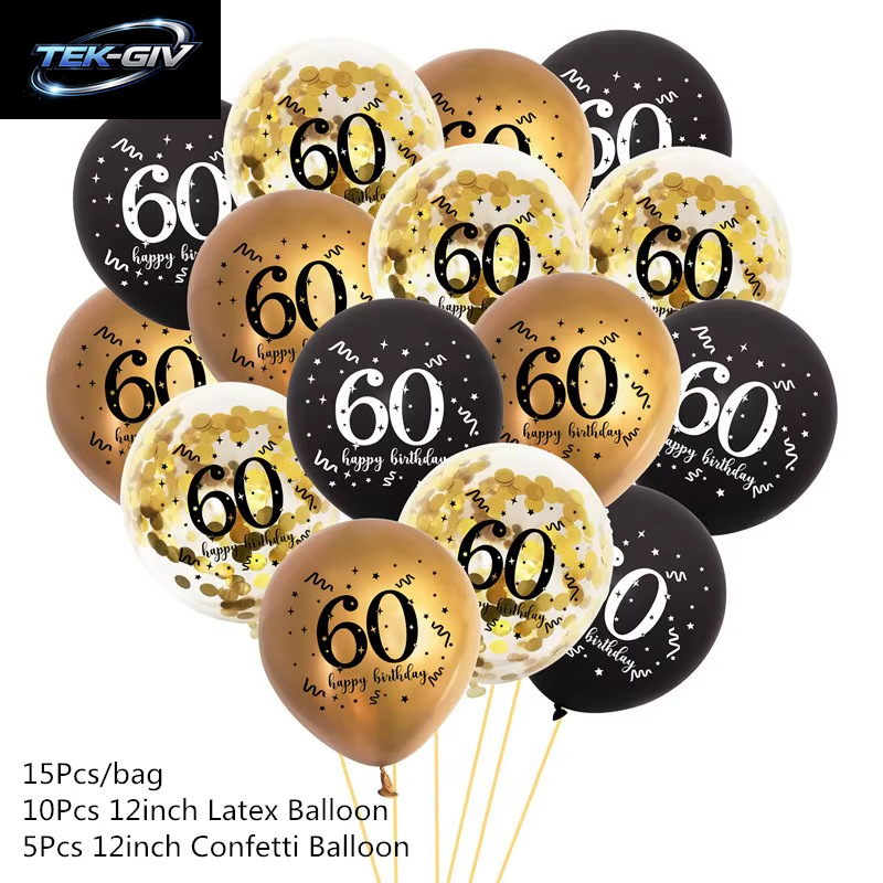 Schwarzgold 30 40 50 60 Jahre Geburtstag Latexballons Erwachsene Männer Frauen Alles Gute Zum Geburtstag Party Dekor Hochzeit 30. Jahrestag Zubehör