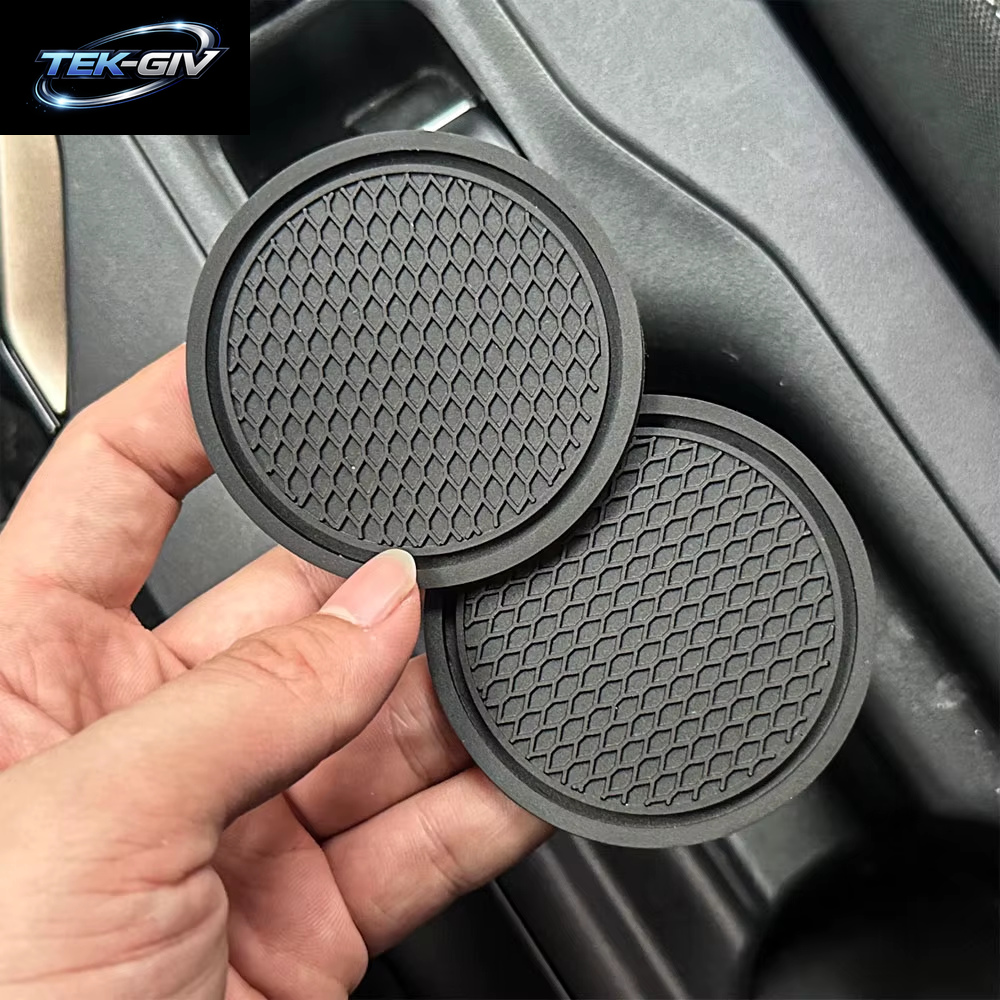 2 Stücke Schwarz Auto Auto Tasse Halter anti Slip Einsatz Untersetzer Pads Innen Zubehör Für Die Meisten Tassen Zubehör