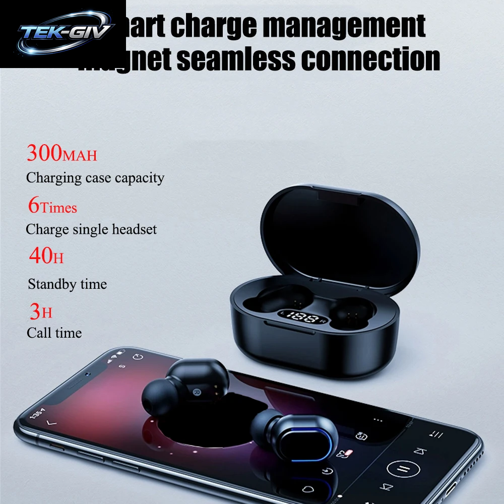 E7S TWS Drahtlose Kopfhörer Bluetooth Kopfhörer Steuerung Sport Headset Wasserdichte Mikrofon Musik Kopfhörer Arbeit Auf Alle Smartphones