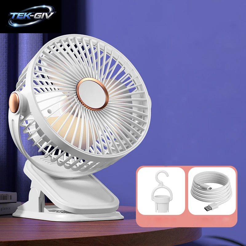 Clip-Ventilator, 5 Geschwindigkeitsstufen, Elektrischer Ventilator, USB, Leiser Mini-Ventilator Für Zuhause, Büro, Schreibtisch, Luftkühler, Tragbarer Kühlventilator Für Den Außenbereich, Clip-Ventilator Für Kinderwagen