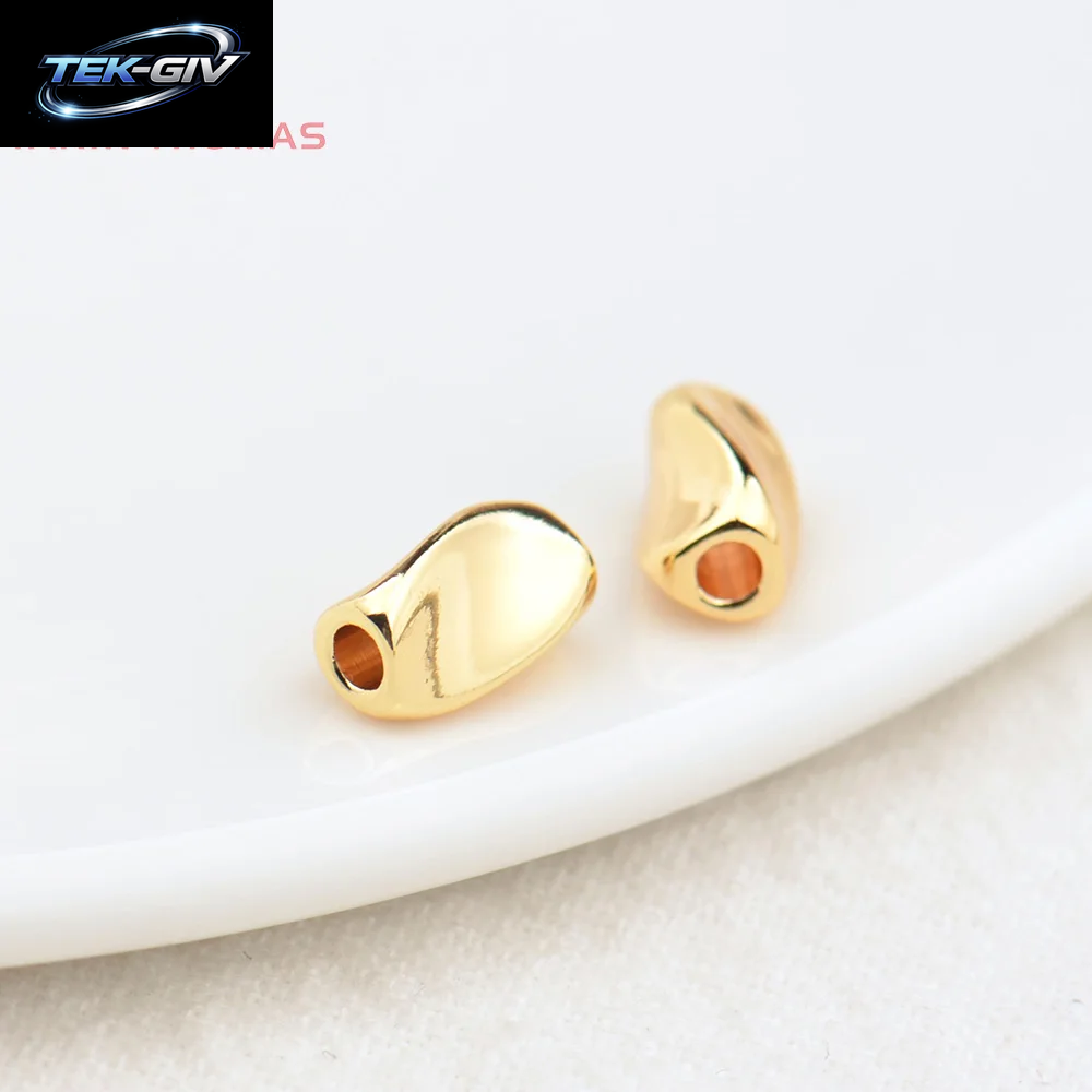 (4467)20PCS 4,5X8Mm Loch 1,5 MM 24K Gold Farbe Messing Spacer Perlen Armband Perlen Hohe Qualität Diy Schmuck Zubehör